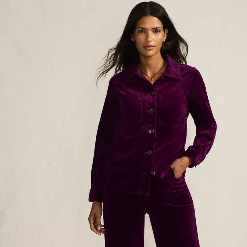 Women's Wide Wale Corduroy Shirt Jacket, alternative image