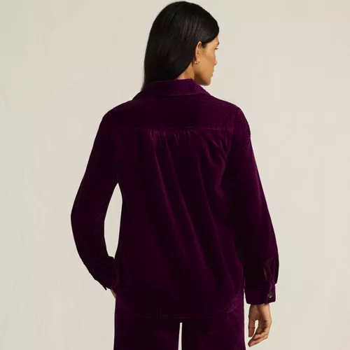 Women's Wide Wale Corduroy Shirt Jacket, Back