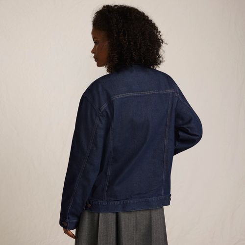  Lands' End Trucker-jeansjacke, Oversized, Damen, Größe:32-34 Regular, Blau, Baumwoll-mischung/polyester-mischung, By Lands' End 