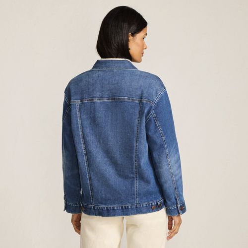 Women's Oversized Denim Trucker Jacket - image 2