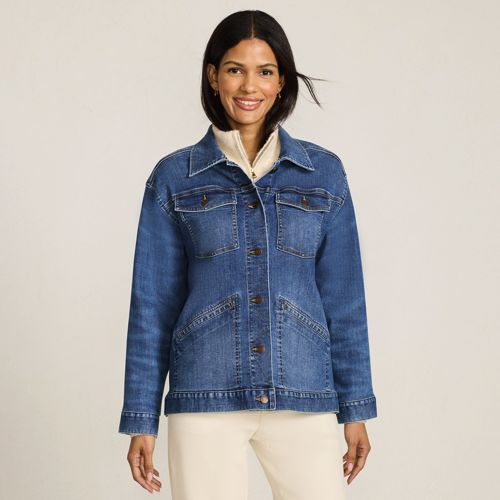 Women's Oversized Denim Trucker Jacket - image 3