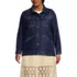 Women's Plus Size Oversized Denim Trucker Jacket, Front