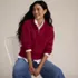 Women's Fuzzy Wedged Quarter Zip Sweater, alternative image