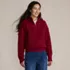 Women's Fuzzy Wedged Quarter Zip Sweater, Front