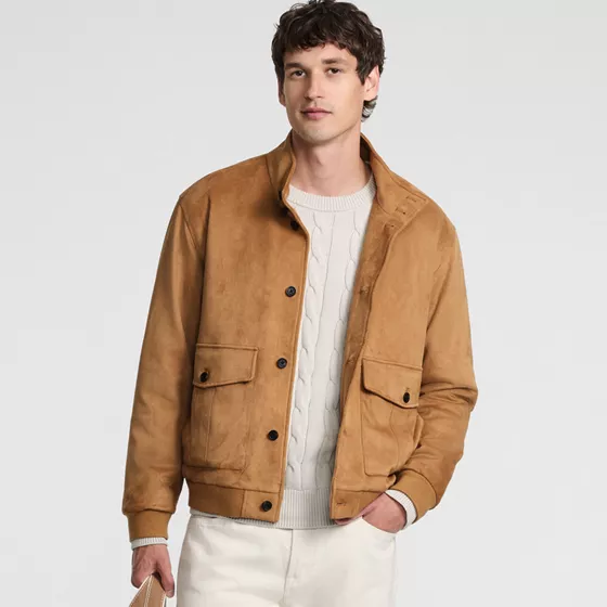 Men's Faux Suede Jacket - primary