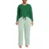 Women's Plus Size Knit 2 Piece Pajama Set - Long Sleeve Top and Pants, Front