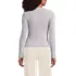 Women's Cotton Blend Marl Ribbed Crew Neck Sweater, Back