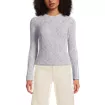 Women's Cotton Blend Marl Ribbed Crew Neck Sweater