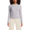 Women's Cotton Blend Marl Ribbed Crew Neck Sweater