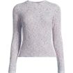 Women's Cotton Blend Marl Ribbed Crew Neck Sweater