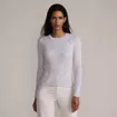 Women's Cotton Blend Marl Ribbed Crew Neck Sweater