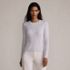 Women's Cotton Blend Marl Ribbed Crew Neck Sweater, Front