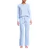 Women's Knit 2 Piece Pajama Set - Long Sleeve Top and Pants, Front