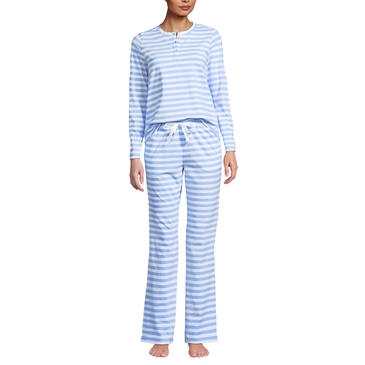 Women's Knit 2 Piece Pajama Set - Long Sleeve Top and Pants