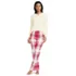 Women's Knit 2 Piece Pajama Set - Long Sleeve Top and Pants, Front