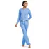 Women's Knit 2 Piece Pajama Set - Long Sleeve Top and Pants, Front