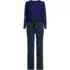 Women's Knit 2 Piece Pajama Set - Long Sleeve Top and Pants, Front