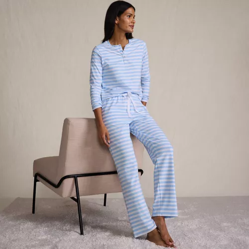 Women's Knit 2 Piece Pajama Set - Long Sleeve Top and Pants, alternative image