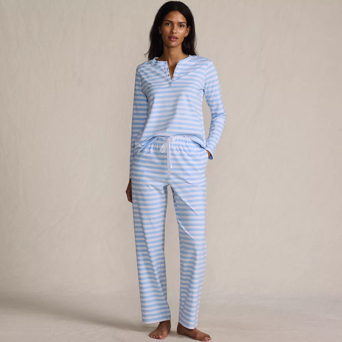 Women's Knit 2 Piece Pajama Set - Long Sleeve Top and Pants