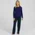 Women's Knit 2 Piece Pajama Set - Long Sleeve Top and Pants, Front