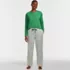 Women's Knit 2 Piece Pajama Set - Long Sleeve Top and Pants, Front