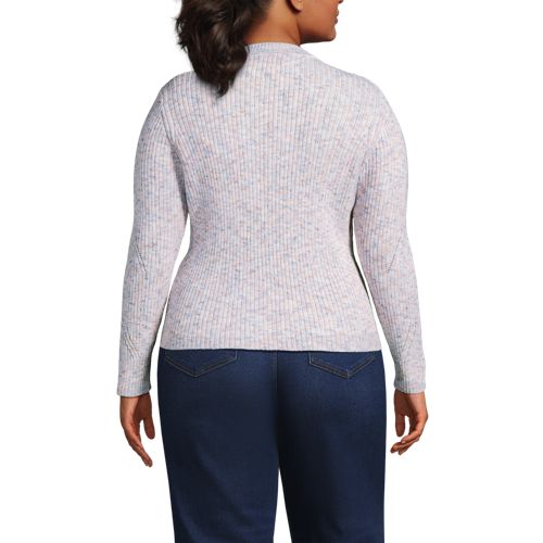  Lands' End Rippstrick-pullover Aus Baumwollmix, Damen, Größe:48-50 Plus, Orange, Polyacryl/viskose/baumwoll-mischung, By Lands' End 
