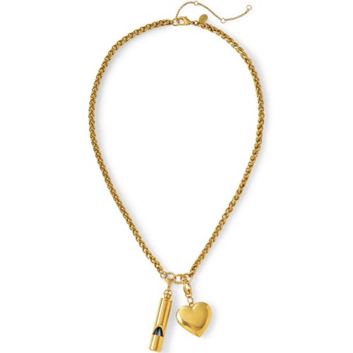 Water-Resistant Link Heart Y Necklace - Lands End - Yellow 42$