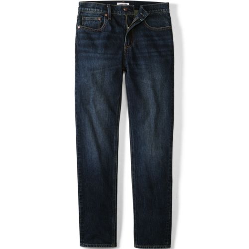 Stretch Denim Slim Fit Jeans, Men, size: 40 32, regular, Blue, Cotton-blend, by Lands' End