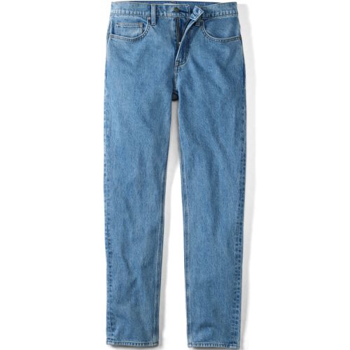Stretch Denim Slim Fit Jeans, Men, size: 33 30, regular, Blue, Cotton-blend, by Lands' End