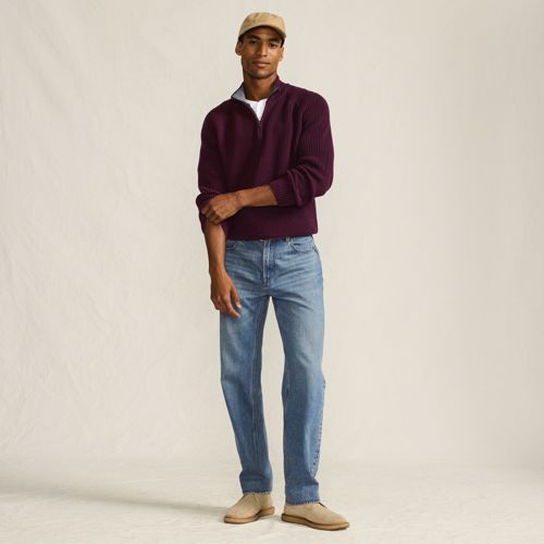 Men's Stretch Comfort Waist Classic Fit Flannel Lined Jean