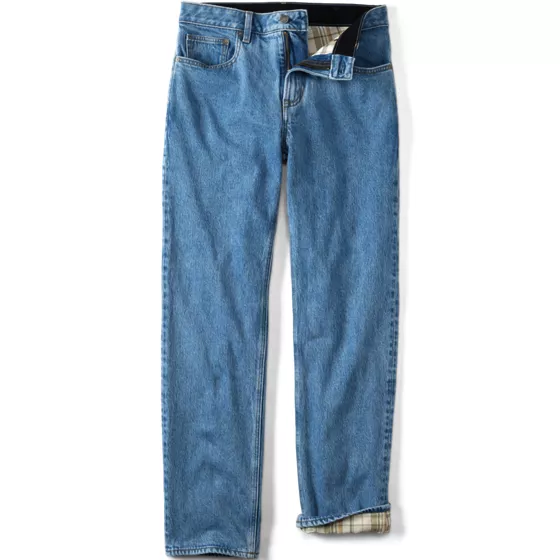 Men's Stretch Comfort Waist Easy Classic Fit Flannel Lined Jean - primary