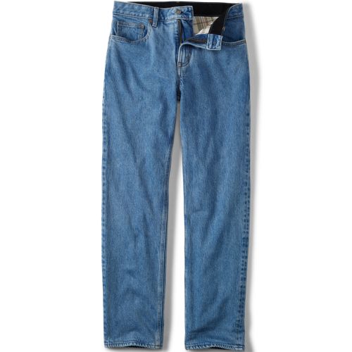  Lands' End Stretch-denim Jeans Mit Komfortbund Und Flanellfutter, Classic Fit, Herren, Größe:44 86 Regular, Blau, Baumwoll-mischung, By Lands' End 