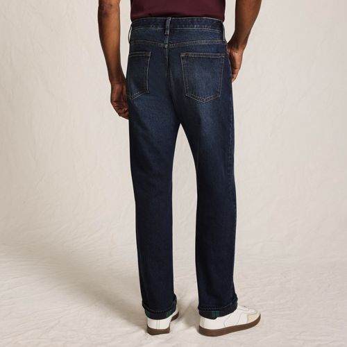  Lands' End Stretch-denim Jeans Mit Komfortbund Und Flanellfutter, Classic Fit, Herren, Größe:44 81 Regular, Blau, Baumwoll-mischung, By Lands' End 