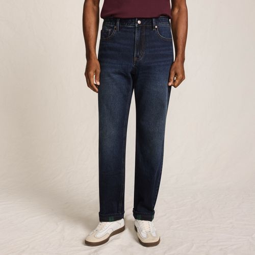  Lands' End Stretch-denim Jeans Mit Komfortbund Und Flanellfutter, Classic Fit, Herren, Größe:44 81 Regular, Blau, Baumwoll-mischung, By Lands' End 
