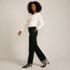 Women's Flocked Denim Mid Rise Relaxed Straight Leg Cuff Jeans, alternative image