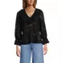 Women's Feminine Ruffle Chiffon V Neck Blouse, Front