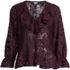 Women's Feminine Ruffle Chiffon V-neck Blouse, Front
