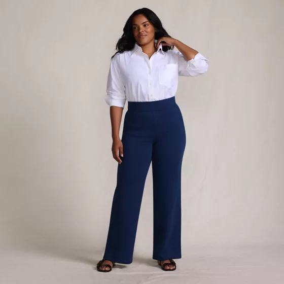 Women's Plus Size Serious Sweats High Rise Fleece Lined Straight Leg Pants - primary
