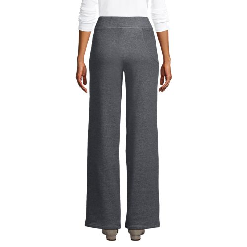  Lands' End Serious Sweats Straight Fit Thermohose, Damen, Größe:36-38 Regular, Grau, Baumwoll-mischung/polyester-mischung, By Lands' End 
