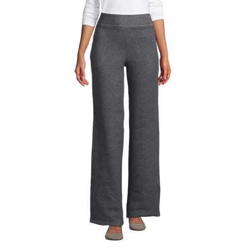  Lands' End Serious Sweats Straight Fit Thermohose, Damen, Größe:36-38 Regular, Grau, Baumwoll-mischung/polyester-mischung, By Lands' End 