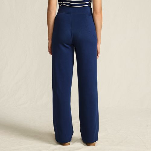  Lands' End Serious Sweats Straight Fit Thermohose, Damen, Größe:32-34 Regular, Blau, Baumwoll-mischung/polyester-mischung, By Lands' End 
