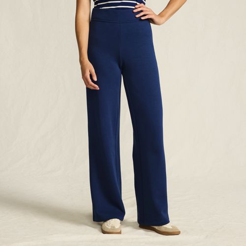  Lands' End Serious Sweats Straight Fit Thermohose, Damen, Größe:32-34 Regular, Blau, Baumwoll-mischung/polyester-mischung, By Lands' End 