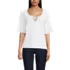 Women's Elbow Sleeve Slub Lace Trim T-Shirt, Front