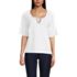 Women's Elbow Sleeve Slub Lace Trim T-Shirt, Front