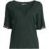 Women's Elbow Sleeve Slub Lace Trim T-Shirt, Front