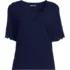 Women's Elbow Sleeve Slub Lace Trim T-Shirt, Front