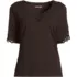 Women's Elbow Sleeve Slub Lace Trim T-Shirt, Front