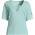 Women's Elbow Sleeve Slub Lace Trim T-Shirt, Front