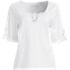 Women's Elbow Sleeve Slub Lace Trim T-Shirt, Front