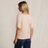 Women's Elbow Sleeve Slub Lace Trim T-Shirt, Back